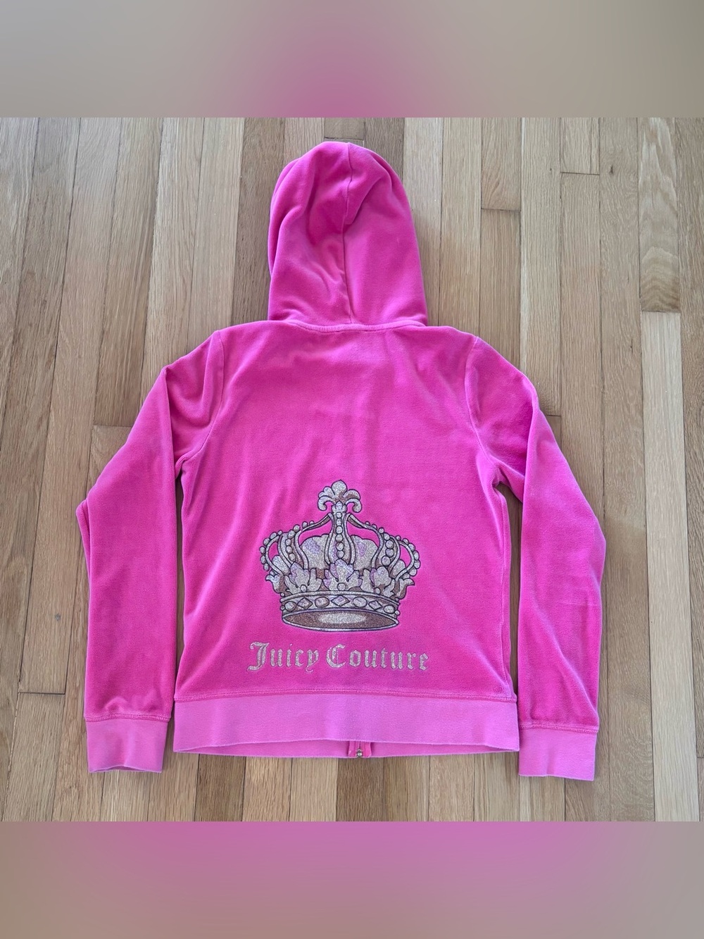 Vintage Juicy Couture Jacket Pink Large Crown Y2K Rare Full Zip